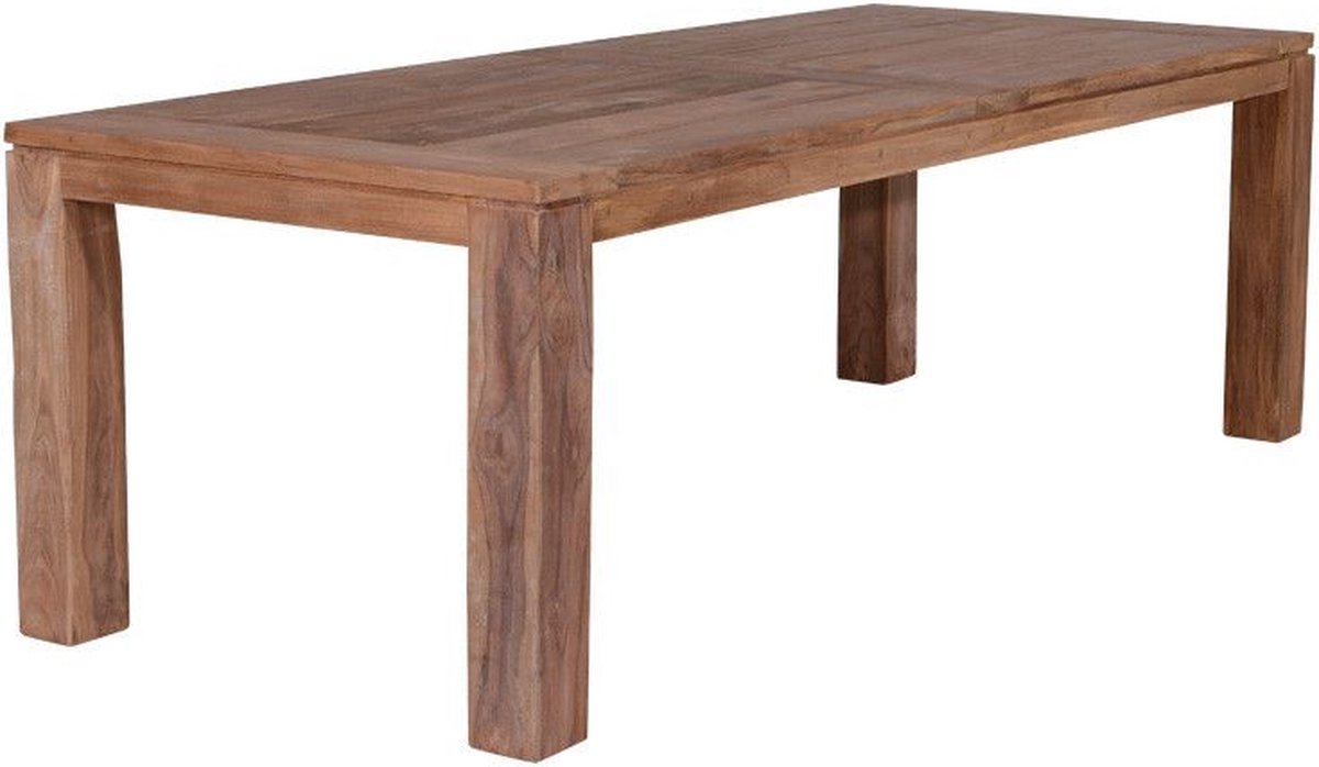 Garden Impressions Mexico tafel 200x100xH76 natural teak/ poten 10x10 - Bruin