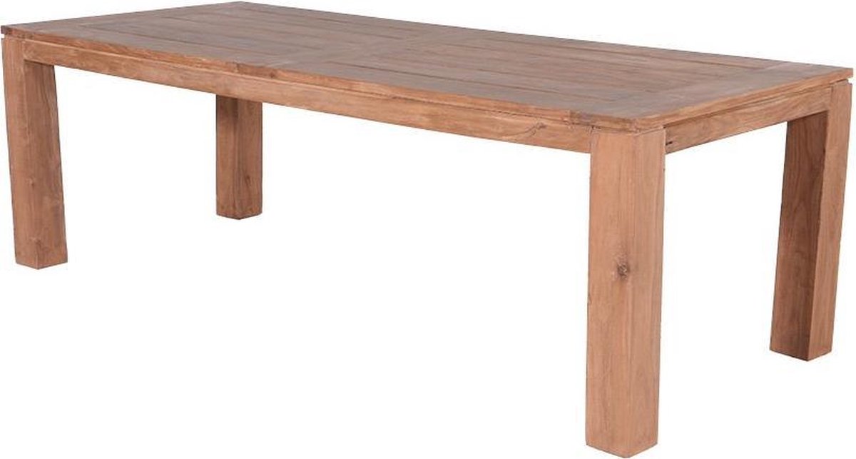 Garden Impressions Mexico tafel 240x100xH76 natural teak/ poten 12x12