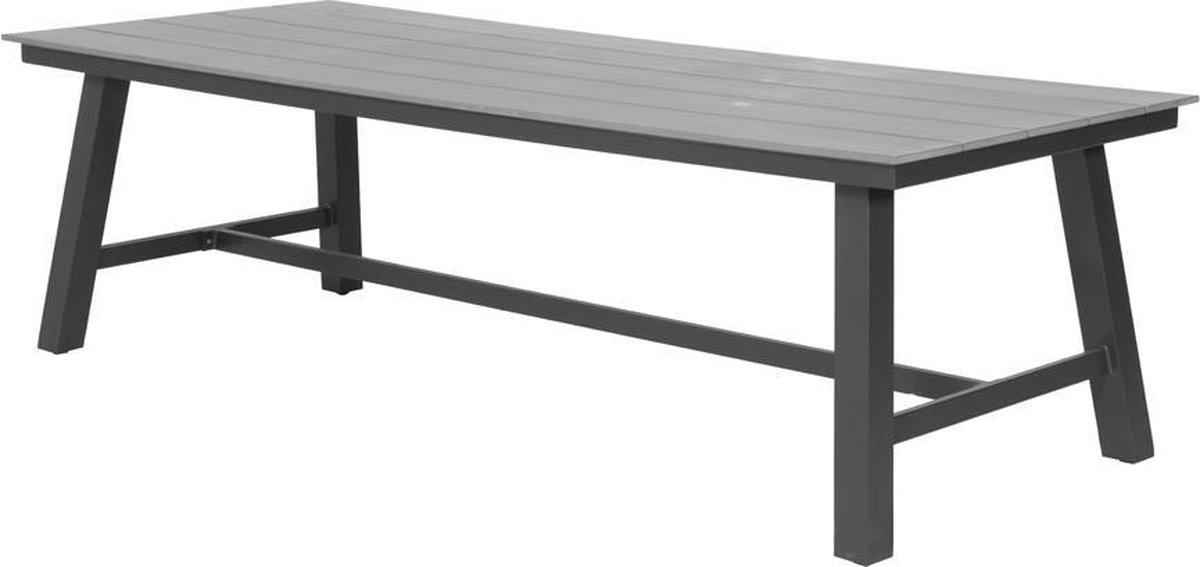 Garden Impressions Brisbane tafel 250x100 carbon black/ grey polywood - Bruin