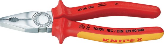 Knipex 03 06 180 VDE Combinatietang 180 mm DIN ISO 5746, DIN EN 60900