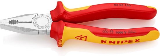 Knipex 03 06 180 VDE Combinatietang 180 mm DIN ISO 5746, DIN EN 60900
