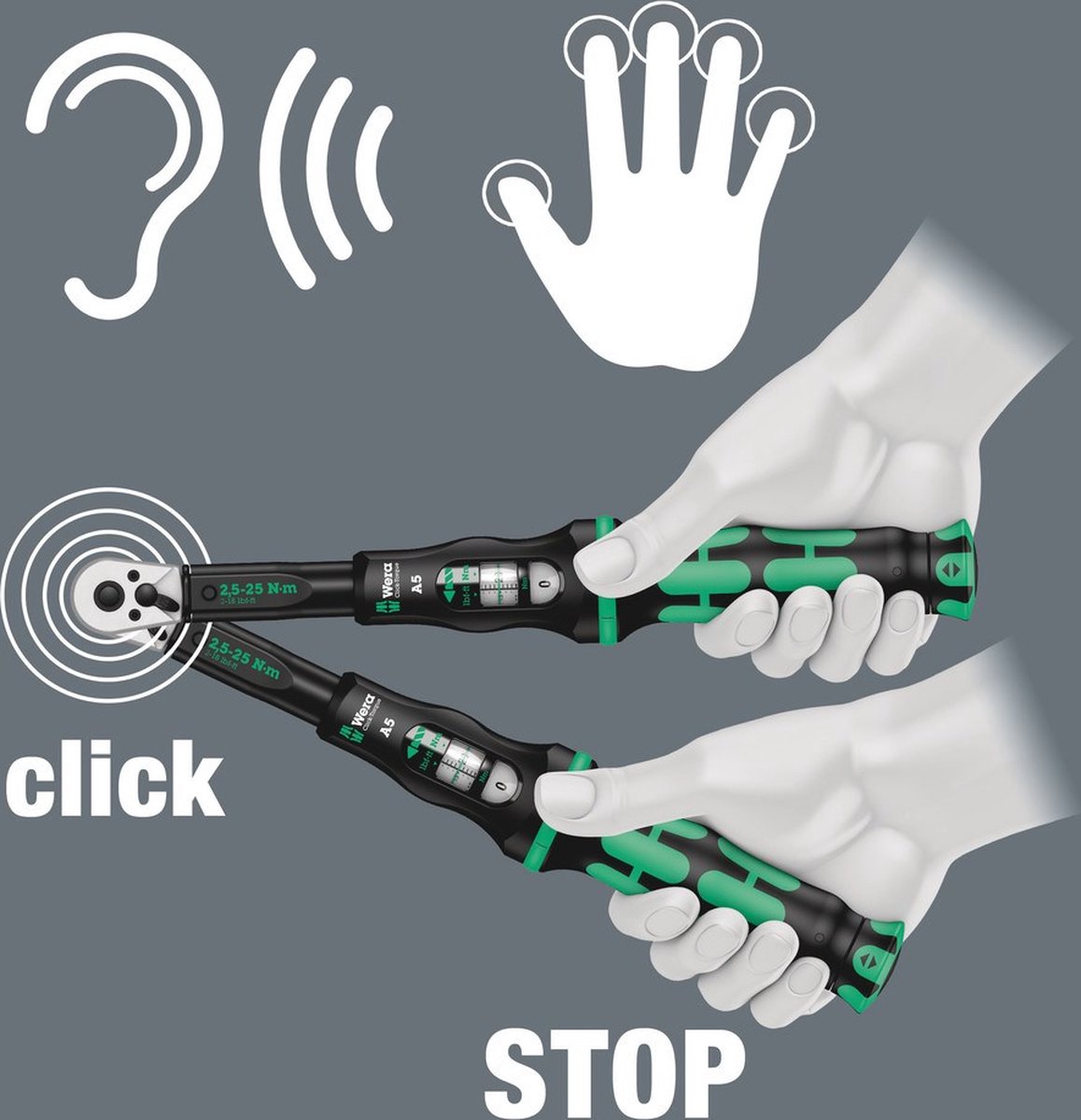Wera Click-Torque C 3 05075622001 Momentsleutel Met omschakelbare ratel 1/2 (12.5 mm) 40 - 200 Nm