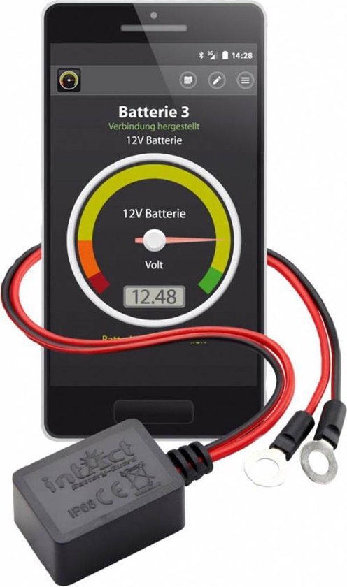 Intact Accubewaker 6 V, 12 V, 24 V Bluetooth verbinding, Geschikt voor app, Laadcontrole