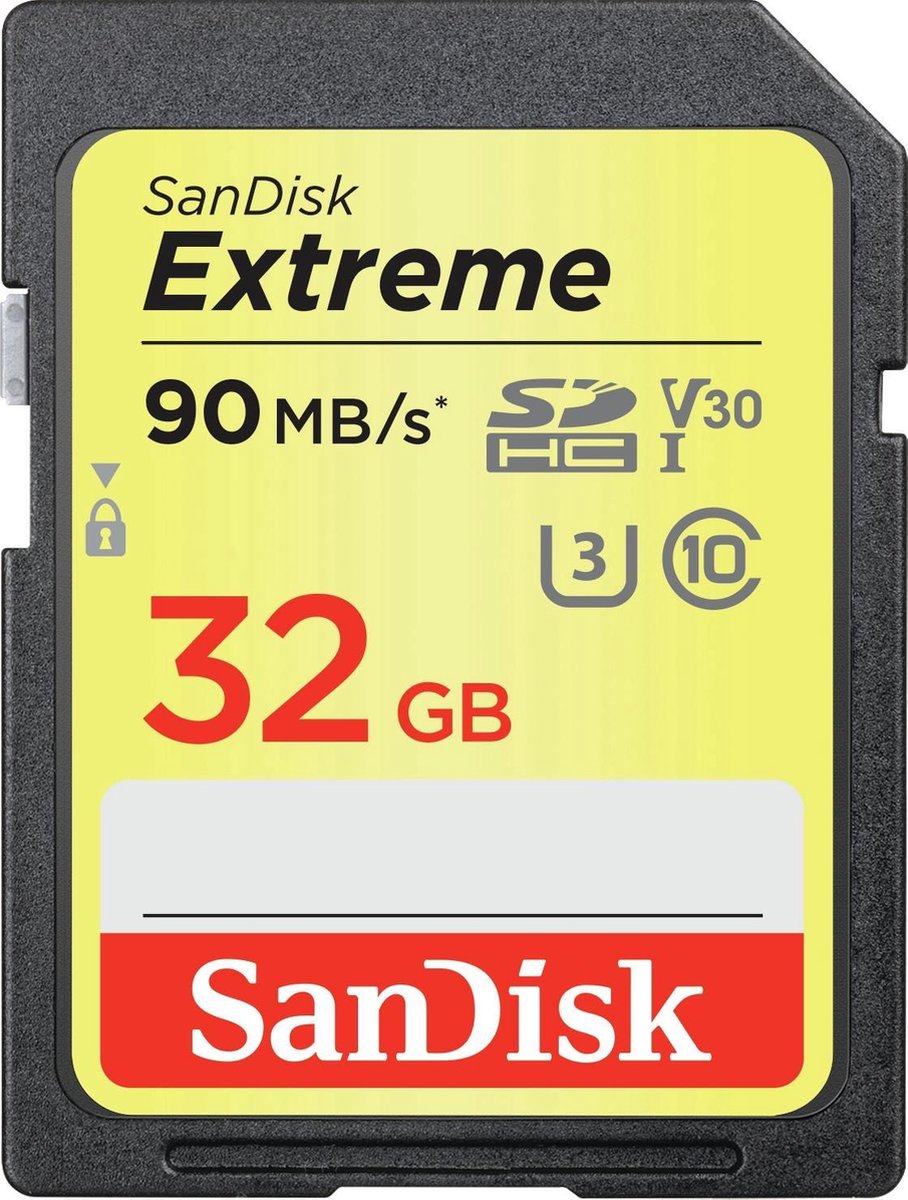 Sandisk SDHC Extreme 32GB 90MB/s V30 Dubbelpak