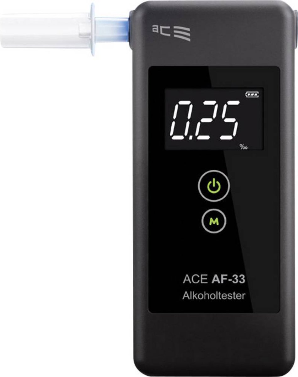 Ace AF-33 Alcoholtester Donkergrijs 0.00 tot 5.00 â° Incl. display
