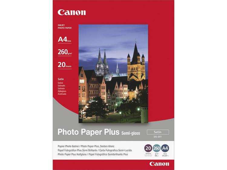 Canon Photo Paper Plus semi-gloss SG-201, 1686B021, DIN A4, , Zijdeglans, 20 vellen