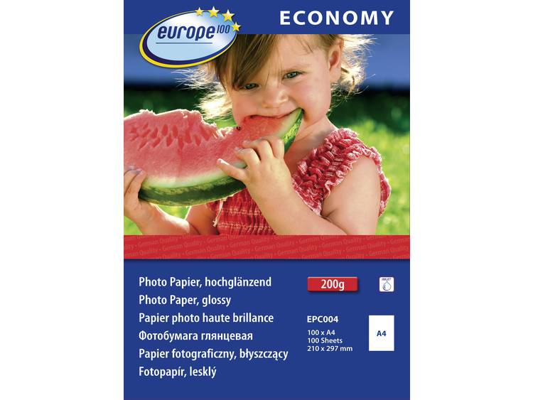 Europe 100 Economy Photo Paper Glossy EPC004 Fotopapier DIN A4 210 g/mÂ² 100 vellen Hoogglans