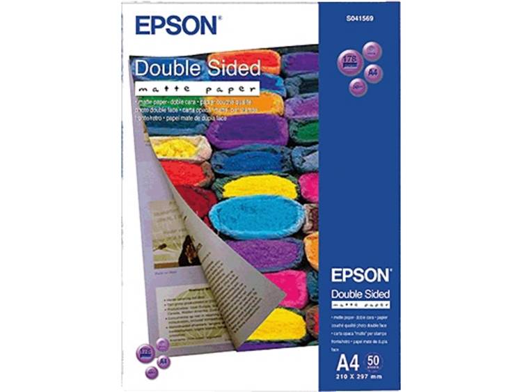 Epson Double-Sided Matte Paper C13S041569 Fotopapier DIN A4 178 g/mÂ² 50 vellen Dubbelzijdig bedrukbaar, Mat