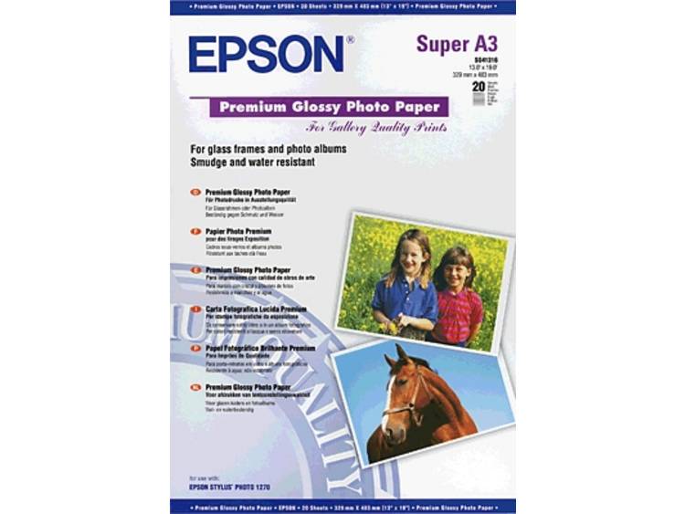 Epson Premium Glossy Photo Paper C13S041316 Fotopapier DIN A3+ 255 g/mÂ² 20 vellen Hoogglans