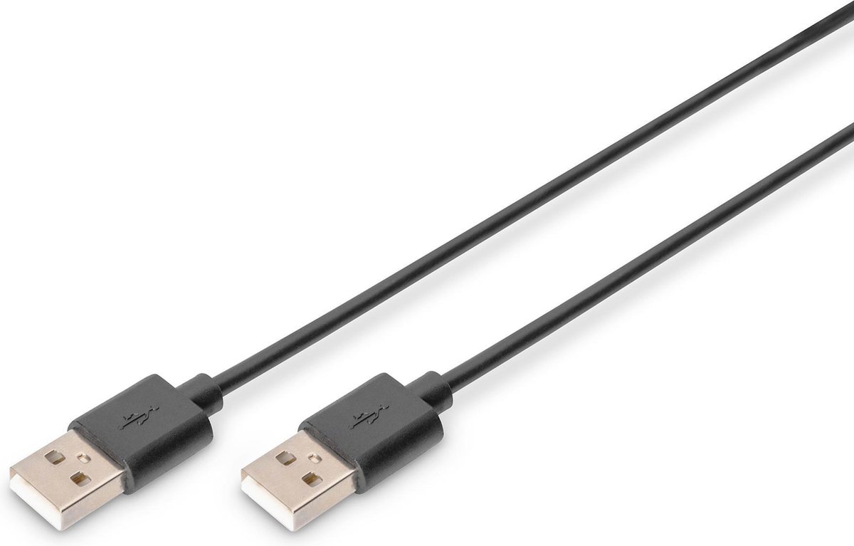 Digitus USB 2.0 Aansluitkabel [1x USB-A 2.0 stekker - 1x USB-A 2.0 stekker] 1.80 m - Negro