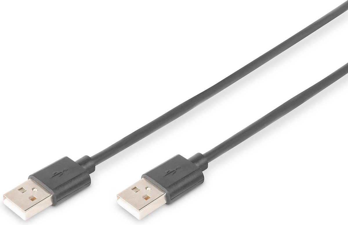 Digitus USB 2.0 Aansluitkabel [1x USB-A 2.0 stekker - 1x USB-A 2.0 stekker] 1.80 m - Zwart