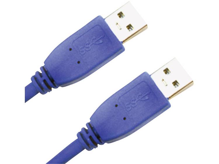 JJ JouJye USB 3.0 Aansluitkabel [1x USB 3.0 stekker A - 1x USB 3.0 stekker A] 1.00 m - Blauw