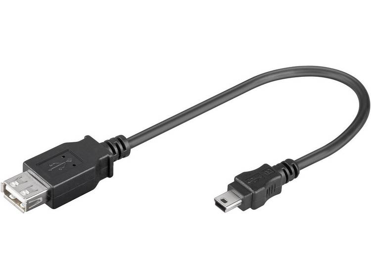 goobay® USB 2.0 Verlengkabel [1x Mini-USB 2.0 B stekker - 1x USB 2.0 bus A] 20.00 cm - Negro