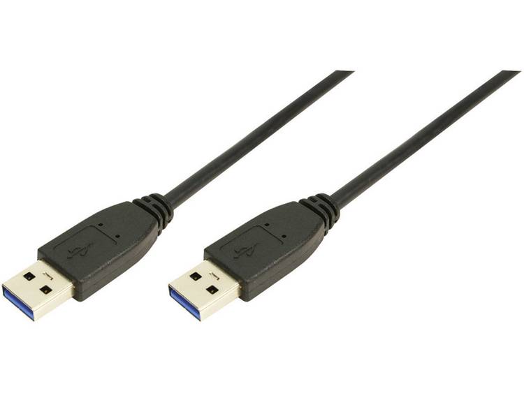 LogiLink USB 3.0 Aansluitkabel [1x USB 3.0 stekker A - 1x USB 3.0 stekker A] 1.00 m - Zwart