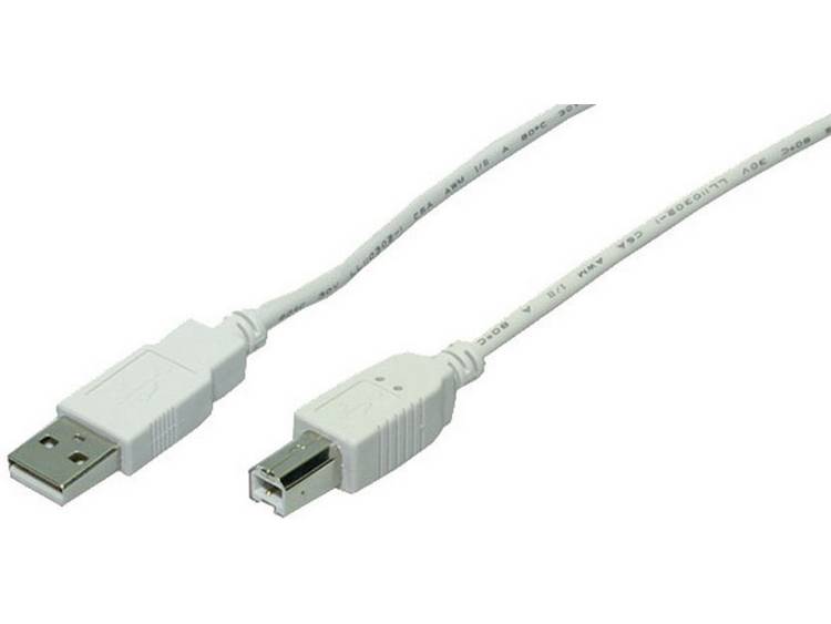 USB 2.0 Aansluitkabel [1x USB-A 2.0 stekker - 1x USB-B 2.0 stekker] 5.00 m - Grijs