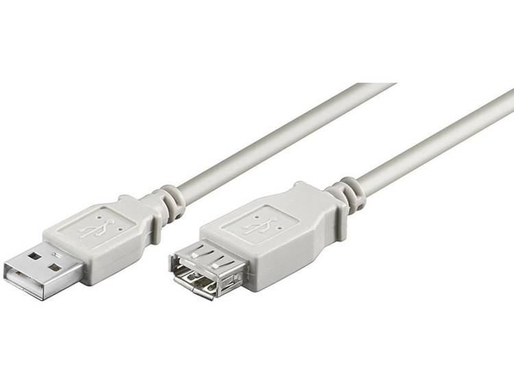 USB 2.0 Verlengkabel [1x USB-A 2.0 stekker - 1x USB 2.0 bus A] 1.80 m - Grijs