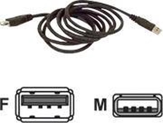 Belkin USB 2.0 Verlengkabel [1x USB-A 2.0 stekker - 1x USB 2.0 bus A] 1.80 m - Zwart