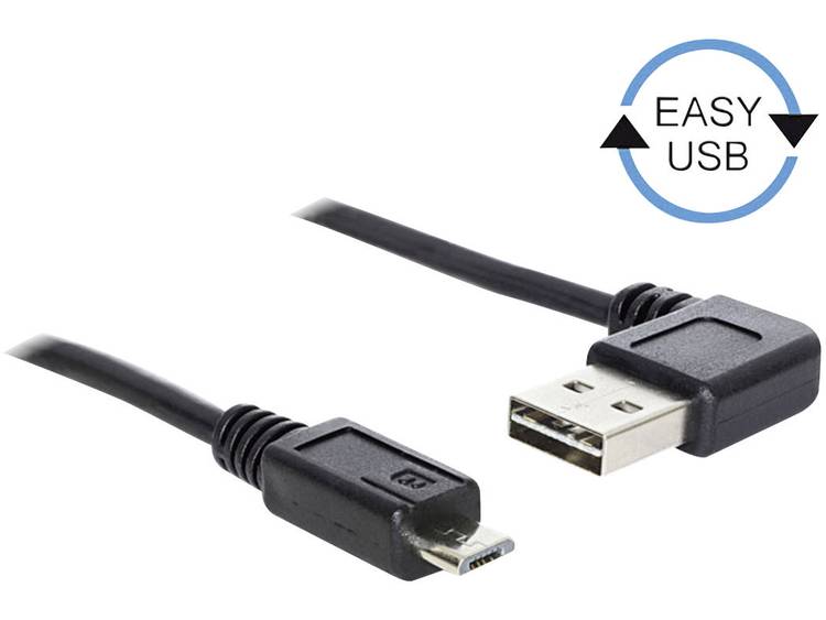 DeLOCK USB 2.0 Aansluitkabel [1x USB-A 2.0 stekker - 1x Micro-USB 2.0 B stekker] 2.00 m Vergulde steekcontacten, UL gecertificeerd - Zwart