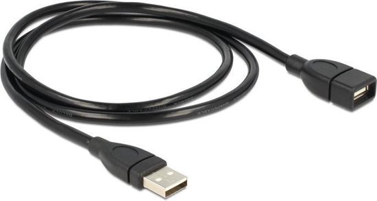 DeLOCK USB 2.0 Aansluitkabel [1x USB-A 2.0 stekker - 1x USB 2.0 bus A] 1.00 m Flexibele zwanenhalskabel - Zwart