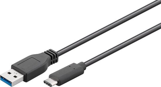 goobay® USB 3.0 Aansluitkabel [1x USB 3.0 stekker A - 1x USB-C stekker] 1.00 m Vergulde steekcontacten, UL gecertificeerd - Negro