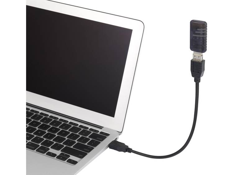 renkforce USB 2.0 Aansluitkabel [1x USB-A 2.0 stekker - 1x USB 2.0 bus A] 16.00 cm Flexibele zwanenhalskabel, Vergulde steekcontacten - Zwart