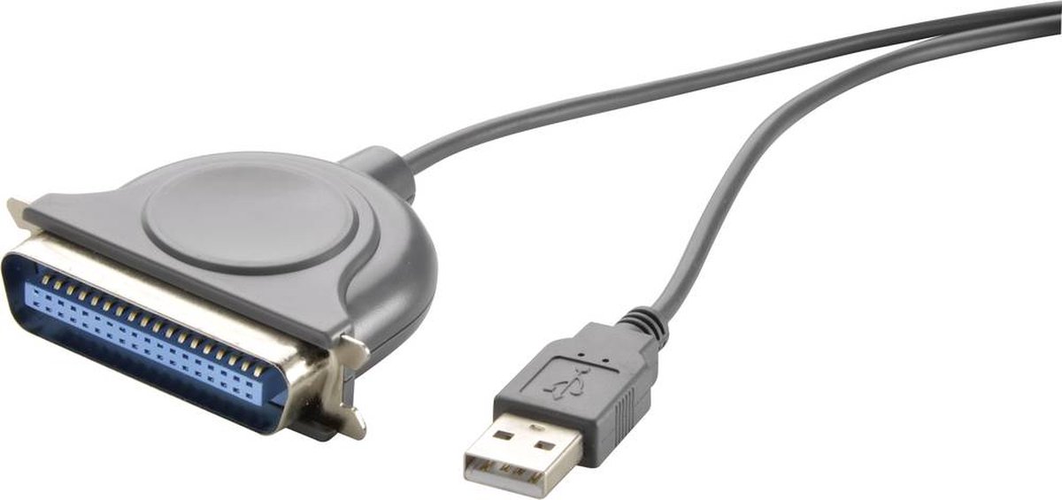 renkforce USB 1.1, Parallel Aansluitkabel [1x USB 1.1 stekker A - 1x Centronics stekker] 1.80 m - Zwart