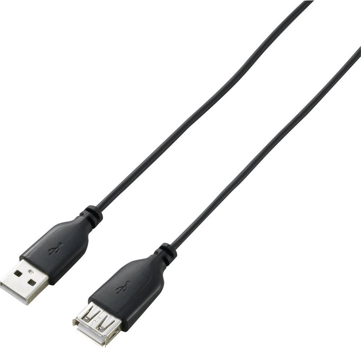 renkforce USB 2.0 Verlengkabel [1x USB-A 2.0 stekker - 1x USB 2.0 bus A] 1.00 m SuperSoft-mantel - Zwart