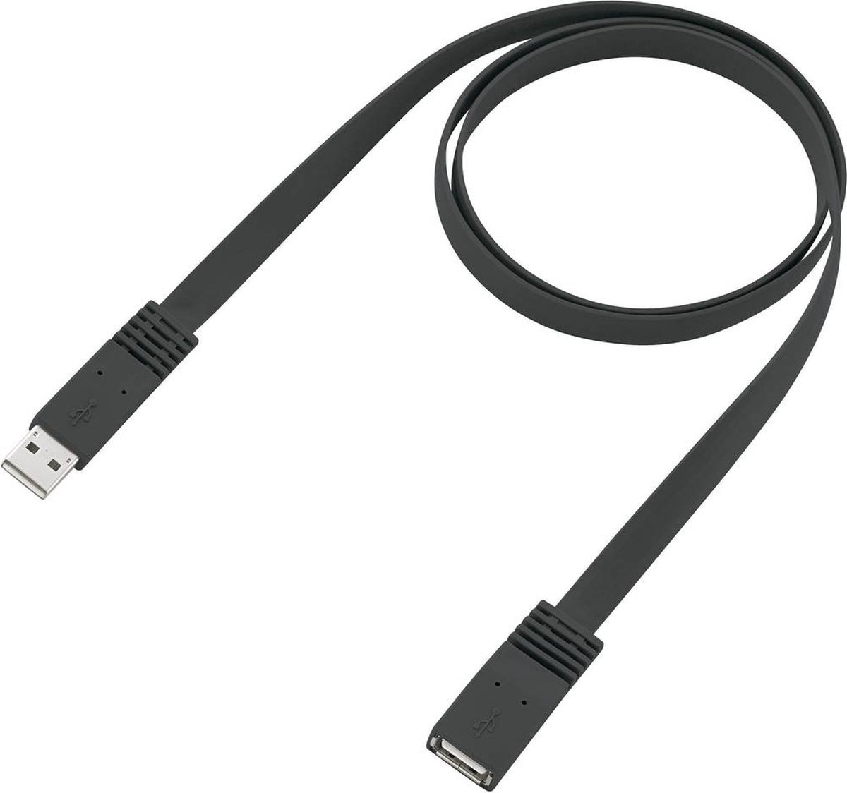 renkforce USB 2.0 Verlengkabel [1x USB-A 2.0 stekker - 1x USB 2.0 bus A] 3.00 m Zeer flexibel - Zwart