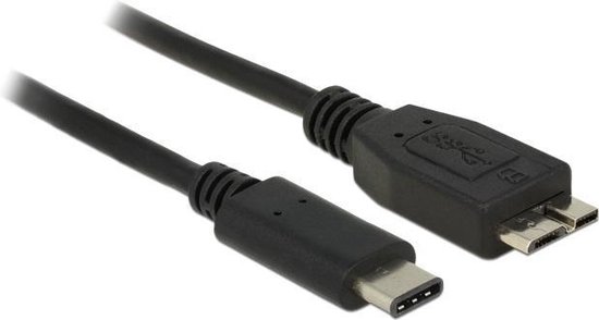DeLOCK USB 3.1 Aansluitkabel [1x USB-C stekker - 1x Micro-USB 3.0 B stekker] 1.00 m - Zwart