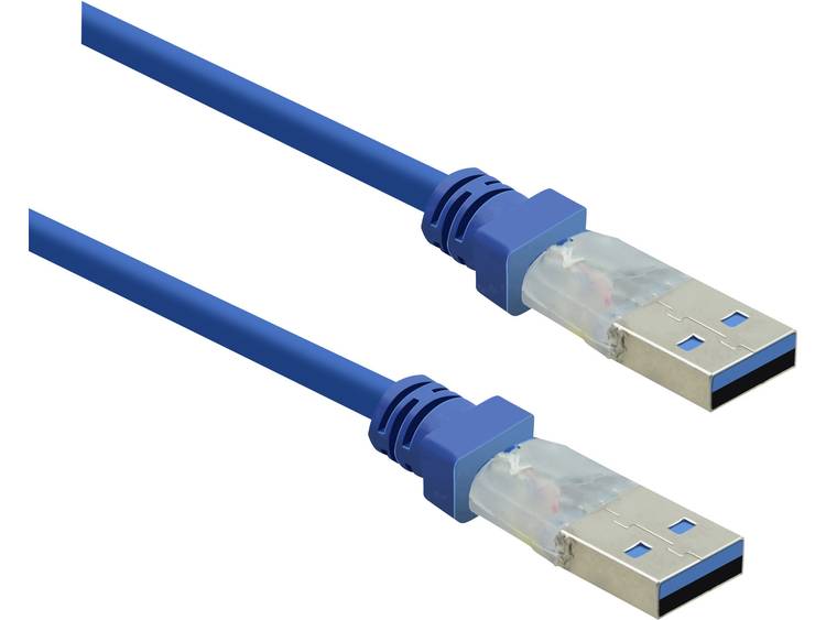 renkforce USB 3.0 Aansluitkabel [1x USB 3.0 stekker A - 1x USB 3.0 stekker A] 1.80 m Vergulde steekcontacten - Blauw
