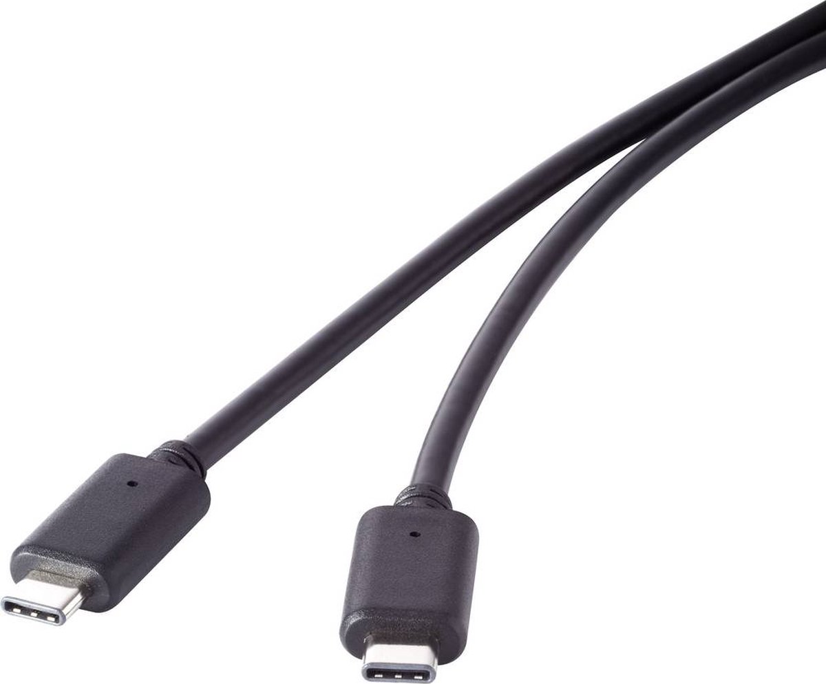 renkforce USB 3.1 (gen. 2) Aansluitkabel [1x USB-C stekker - 1x USB-C stekker] 0.50 m - Zwart