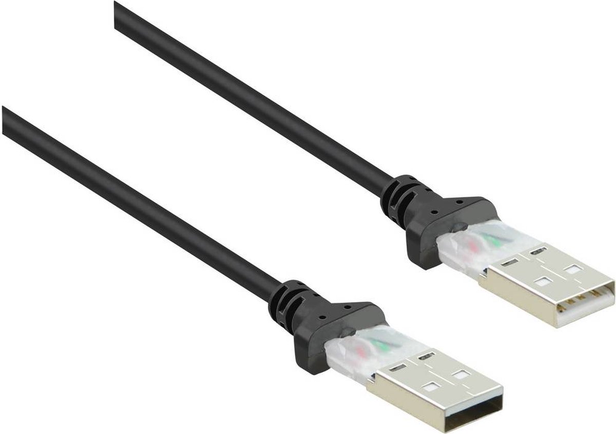 renkforce USB 2.0 Aansluitkabel [1x USB-A 2.0 stekker - 1x USB-A 2.0 stekker] 1.80 m Vergulde steekcontacten - Zwart