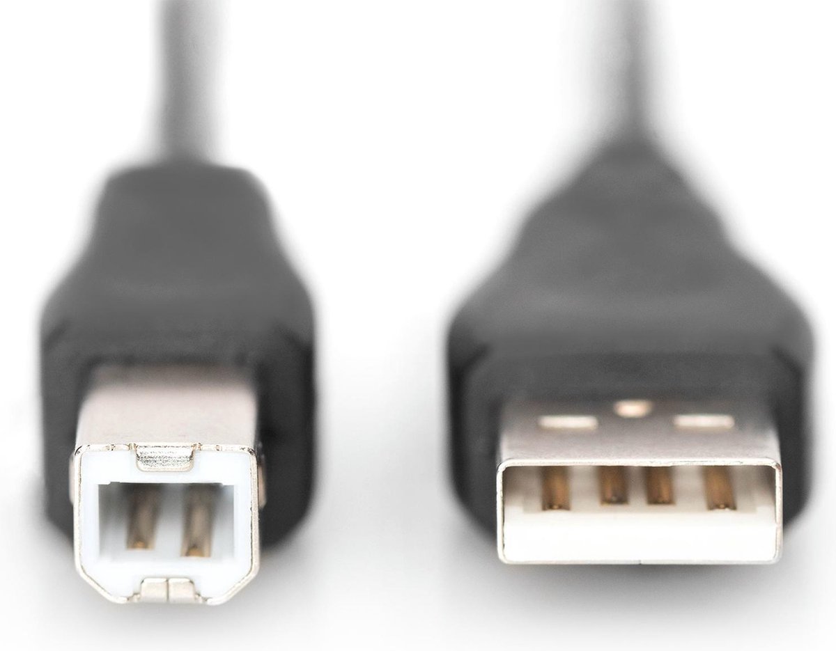 Digitus USB 2.0 Aansluitkabel [1x USB-A 2.0 stekker - 1x USB-B 2.0 stekker] 1.00 m - Zwart