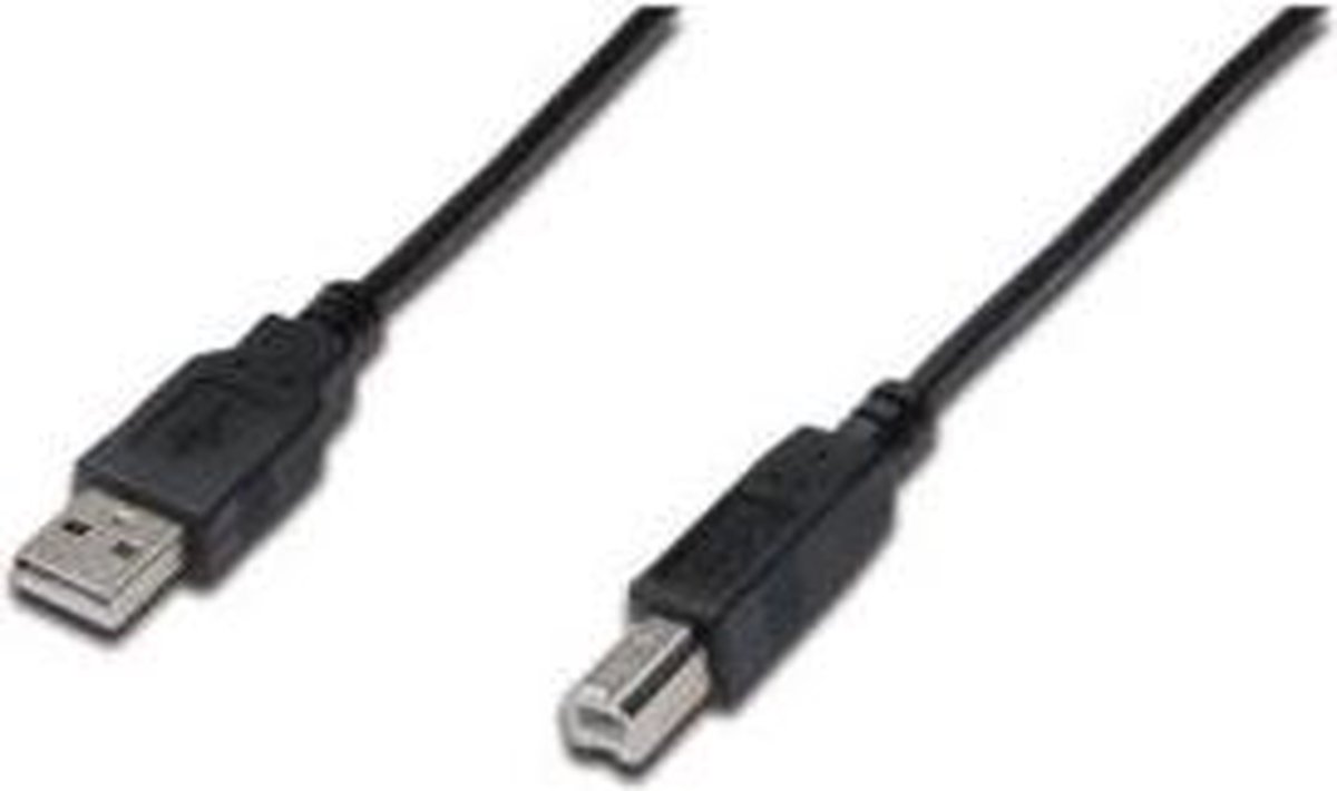 Digitus USB 2.0 Aansluitkabel [1x USB-A 2.0 stekker - 1x USB-B 2.0 stekker] 1.00 m - Zwart