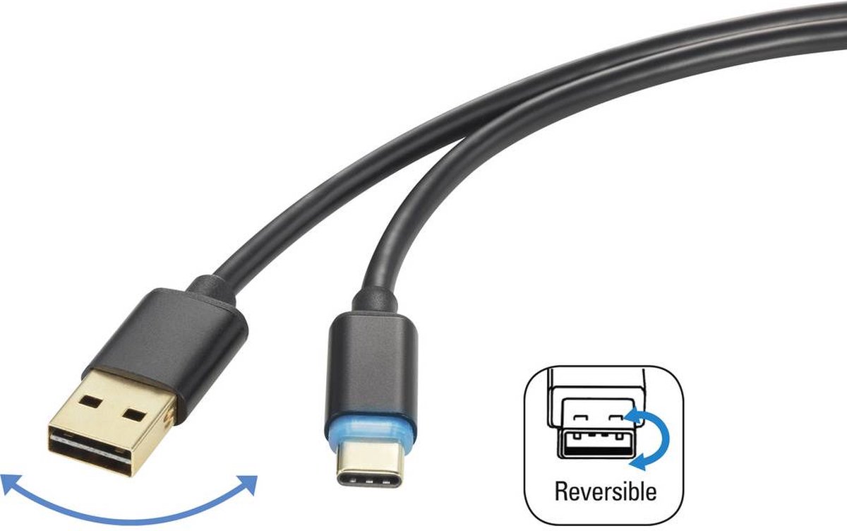 renkforce USB-C-2.0-snellaadkabel 1,5 m