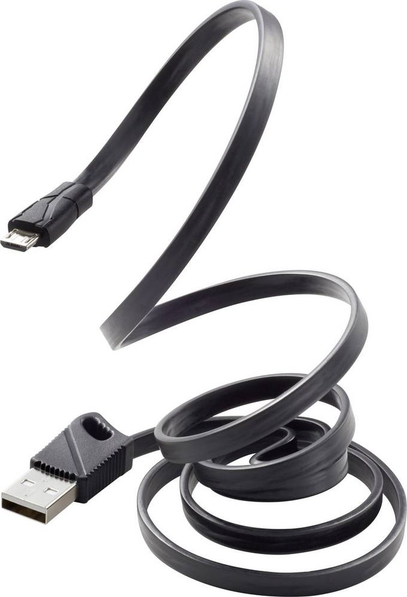 renkforce USB 2.0 Aansluitkabel [1x USB-A 2.0 stekker - 1x Micro-USB 2.0 B stekker] 1.00 m - Zwart