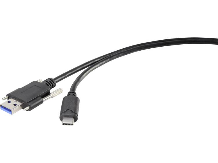 renkforce USB 3.0 Aansluitkabel [1x USB 3.1 stekker Aâ - 1x USB-C stekker] 1.00 m Schroefbaar - Zwart