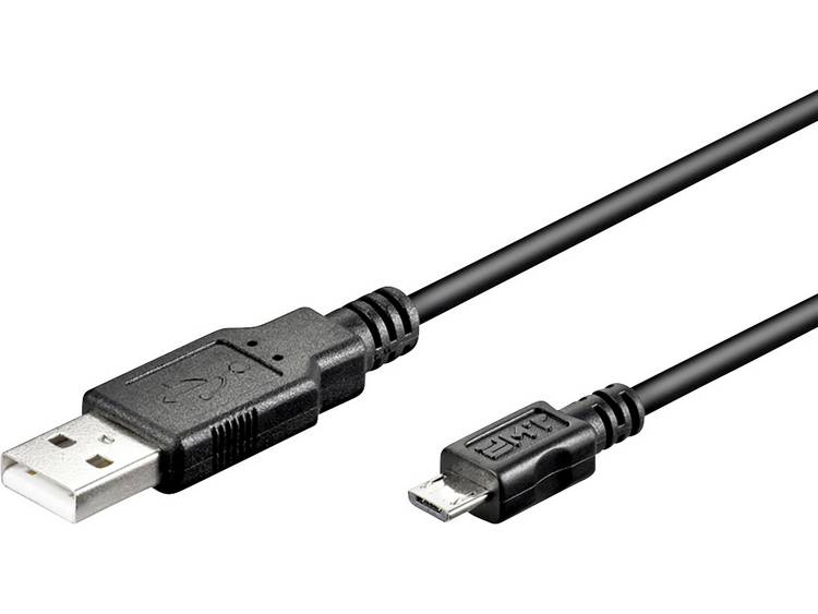 USB 2.0 Aansluitkabel [1x USB-A 2.0 stekker - 1x Micro-USB 2.0 B stekker] 1.00 m - Zwart