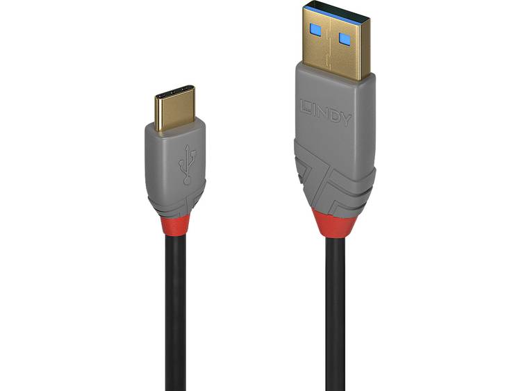 Lindy USB 2.0 Aansluitkabel [1x USB-A 2.0 stekker - 1x USB-C stekker] 3.00 m - Zwart