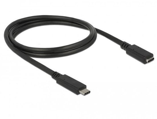 DeLOCK USB 3.1 (gen. 1) Verlengkabel [1x USB-C stekker - 1x USB-C bus] 1.00 m - Zwart