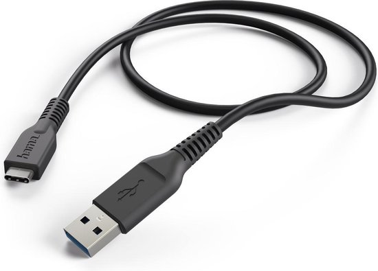 Hama USB 3.1 (gen. 1) Aansluitkabel [1x USB 3.1 stekker Aâ - 1x USB-C stekker] 1.00 m - Negro