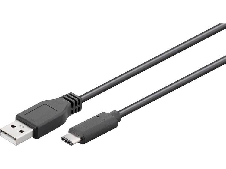 goobay® USB 2.0 Aansluitkabel [1x USB-C stekker - 1x USB-A 2.0 stekker] 0.50 m Stekker past op beide manieren - Negro