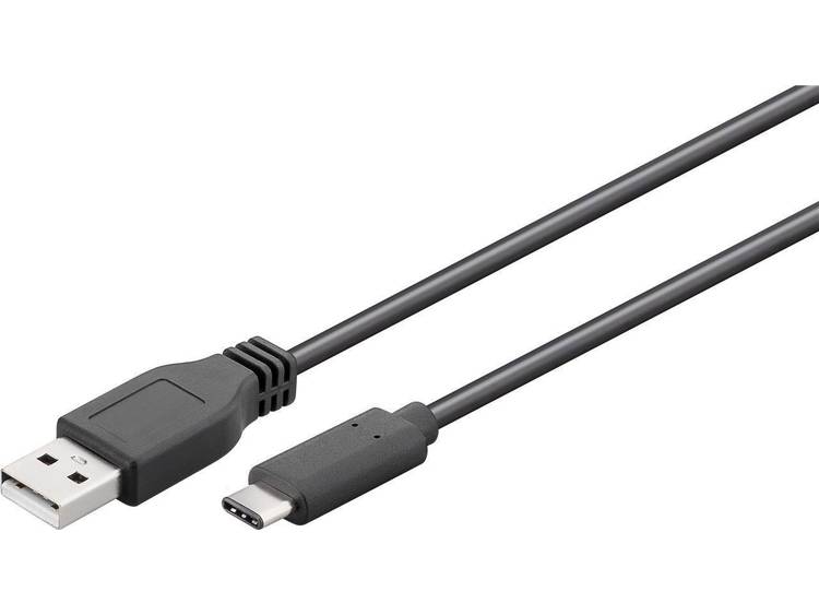 goobay® USB 2.0 Aansluitkabel [1x USB-C stekker - 1x USB-A 2.0 stekker] 1.00 m Stekker past op beide manieren - Negro