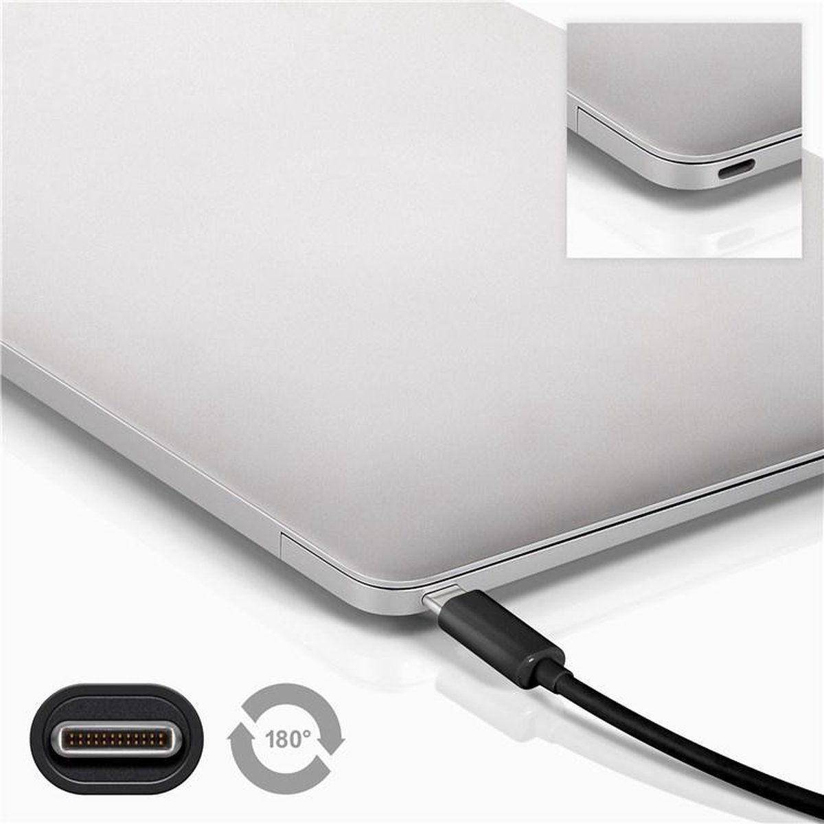 USB 3.1 (gen. 1) Aansluitkabel [1x USB-C stekker - 1x USB-C stekker] 2.00 m Stekker past op beide manieren - Zwart