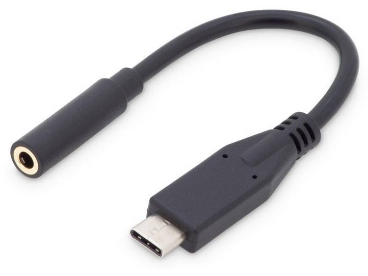 Digitus Audio Adapterkabel [1x USB-C stekker - 1x Jackplug female 3.5 mm] 20.00 cm Flexibel - Negro