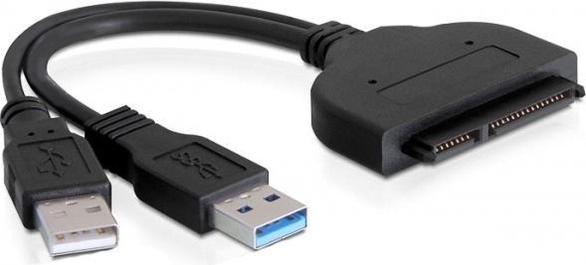 DeLOCK Harde schijf Adapter [1x USB 3.0 stekker A, USB-A 2.0 stekker - 1x SATA-combi-bus 15+7-polig] 20.00 cm - Zwart