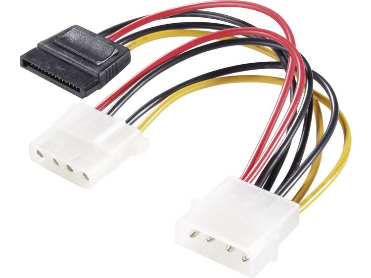 renkforce Stroom Y-adapter [1x IDE-stroomstekker 4-polig - 1x SATA-stroombus, IDE-stroombus 4-polig] 15.00 cm Zwart, Rood, - Geel