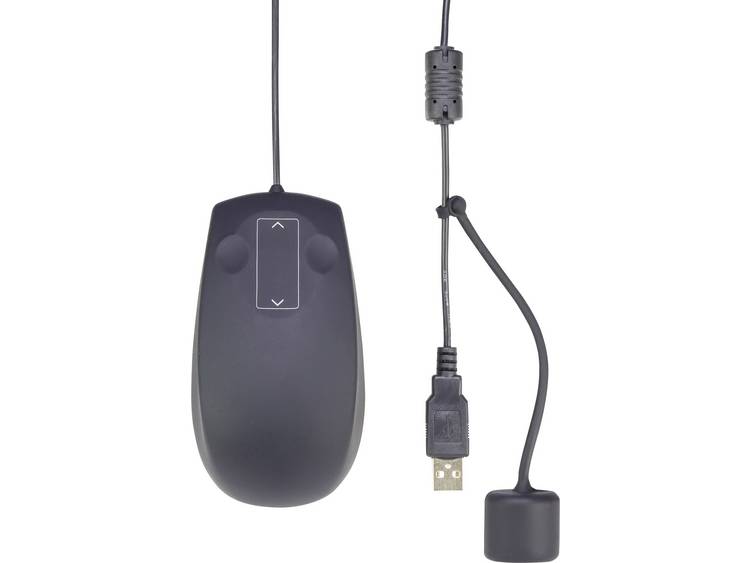 renkforce IP68 Industrial WiFi-muis PS2, USB Laser - Zwart