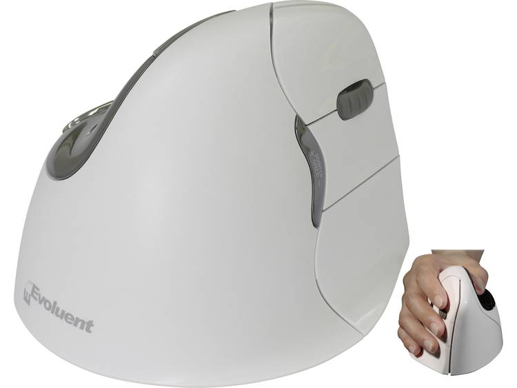 Evoluent VerticalMouse4 VM4RB Mac Ergonomische muis Bluetooth Optisch Ergonomisch Wit, Zilver - Grijs