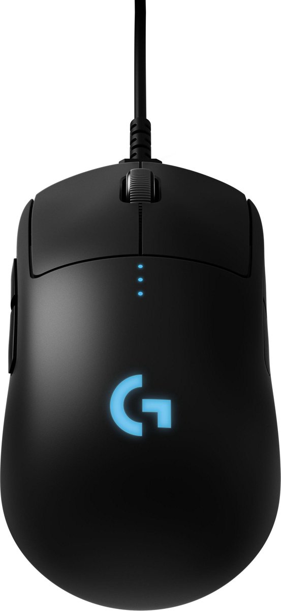 Logitech G Pro Gaming-muis Radiografisch Optisch Verlicht, Verwisselbaar zijpaneel, Afneembare kabel - Zwart